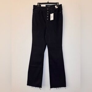 NEW Judy Blue Black Bootcut Jeans Button Fly Raw Hem